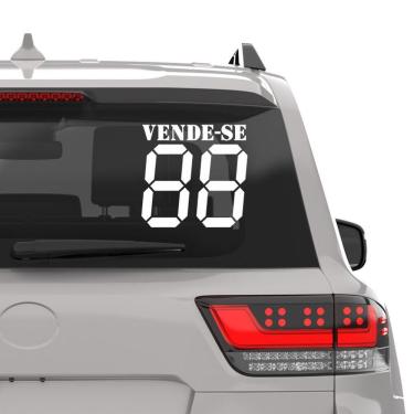 Imagem de Placa Adesivo Vende-se Vendo Veículo Branco