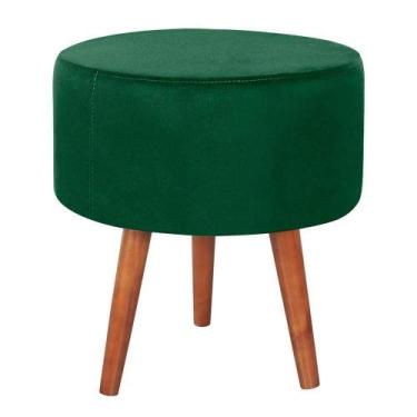 Imagem de Puff Puf Redondo Pes Palito 44x40cm Suede Verde Mpassos Verde - Passos