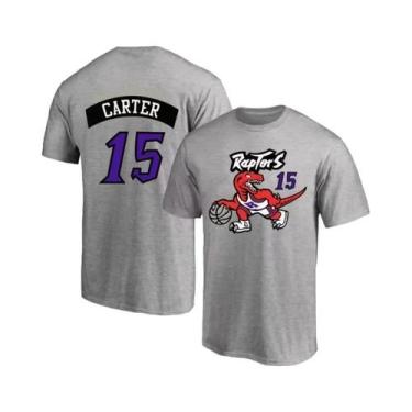 Imagem de Camiseta Masculina Retrô Toronto Vince Carter, Gola Redonda, Manga Cur