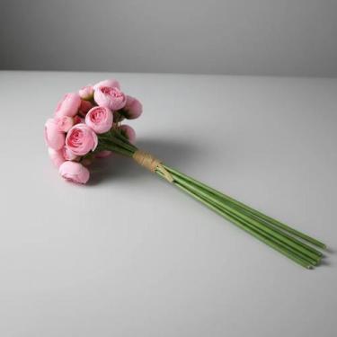 Imagem de Buquê Peônia Flor Artificial Para Decoração Realista Grande Cor:Rosa -