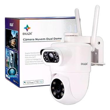 Imagem de Câmera Dome Lente Dupla Full Hd Wifi Segurança Externa Ekaza Alexa e G