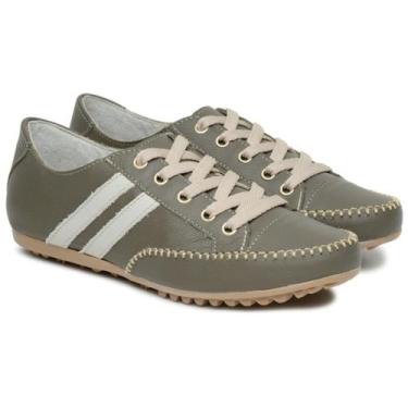 Imagem de Sapatênis feminino Comfort Bella Dama em material sintético Oliva, Ver