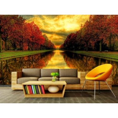 Imagem de Papel de Parede Autocolante Floresta 1m x 1m PVC Lisa