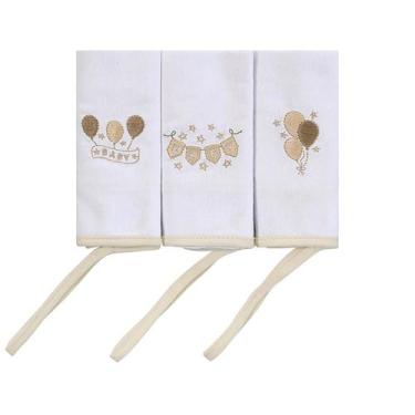 Imagem de Toalha de Boca para Bebê com Prendedor de Chupeta Baby Joy, Balões Beg