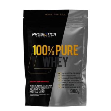 Imagem de 100% Pure Whey 900g refil - Probiótica, Iogurte com Morango