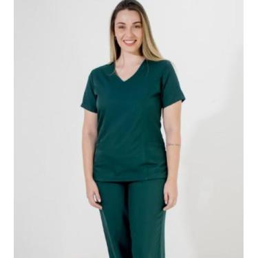 Imagem de 4022 pijama (scrub) feminino gabardine - Jaleco Brasil, VERDE, GG