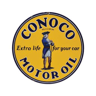 Imagem de Decoração de parede com placa de estanho Conoco Motor Oil Vintage Iron 30cm
