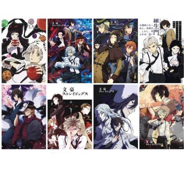 Imagem de Conjunto de pôsteres Bungou Stray Dogs, coleção de 8 peças de anime 42x29cm