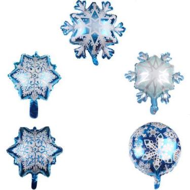 Imagem de Kit de balões Snowflake Balloons Mylar para festa de inverno - yiweisa