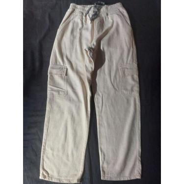 Imagem de Calça Cargo Masculina Linho Premium 100% Algodao Com Cordão Ajustável 
