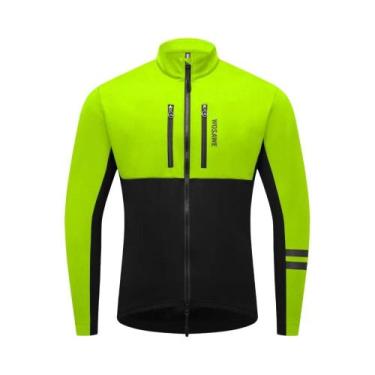 Imagem de Jaqueta Térmica Masculina De Ciclismo Em Fleece, Corta-Vento Com Zíper
