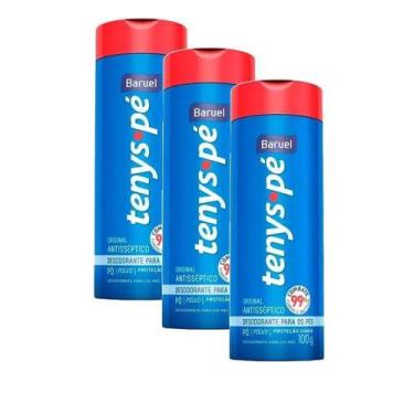 Imagem de Kit 3 Talco Pés Anticéptico Baruel Tenys Pé Pó 100G