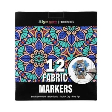 Imagem de Conjunto De Canetas Marcadoras De Tecido Permanentes Não Tóxicas Em 12