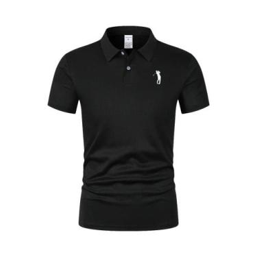 Imagem de Camisa Polo Masculina Oversized De Manga Curta Clássica Com Gola De Bo