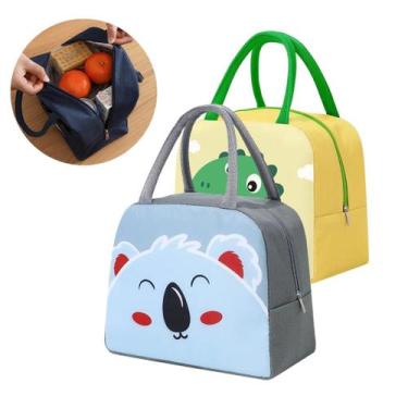 Imagem de Kit 2 Bolsa Lancheira Térmica Infantil Espaçosa Com Alça Estampa Anima