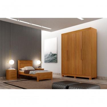 Imagem de Guarda Roupa Solteiro 4 Portas 2 Gavetas - Canadá-cinamomo - Leifer Móveis