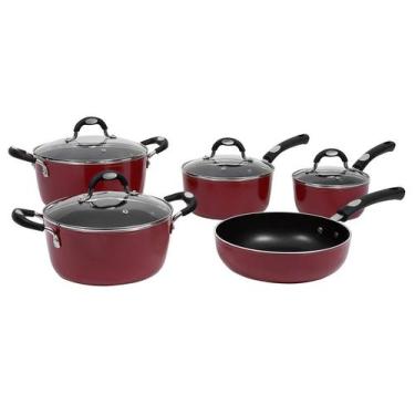 Imagem de Conjunto Panela Alumínio 5 Peças Mônaco Tramontina, Vermelho, 5 Peças