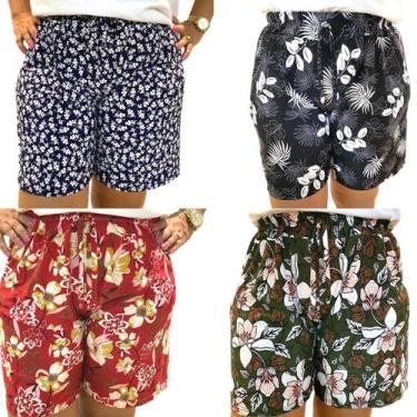 Imagem de Kit 4 Short Feminino Plus Size Confortável Barato - Felicity, GG, Esta