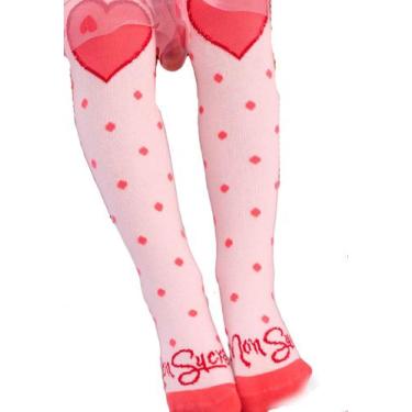 Imagem de Meia Longa Infantil Coração Rosa Mon Sucrê, M, Rosa