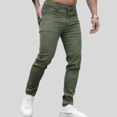 Imagem de Calça Sarja Skinny Tex Jeans Confortavel Masculina-Masculino