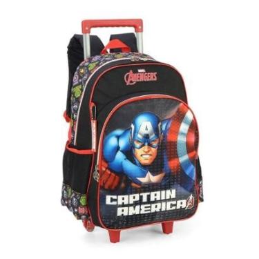 Imagem de Mochila Escolar Infantil Rodinhas Capitão América-Masculino