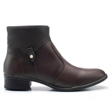 Imagem de Bota Casual Feminina Moderna Confortável Zíper Lateral Cano Curto Salto Baixo Dia A Dia...