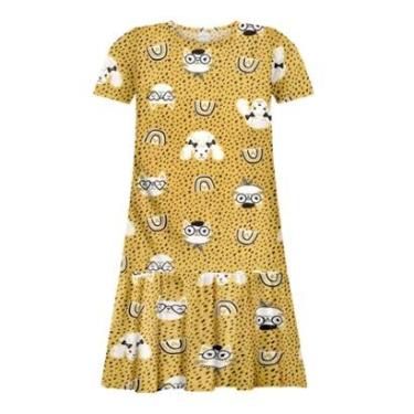 Imagem de Vestido Infantil Menina Cats Amarelo Alakazoo-Feminino