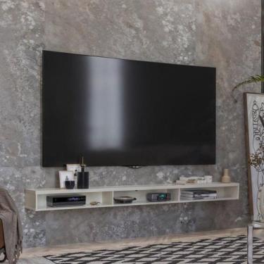 Imagem de Rack Suspenso 3 Nichos 200 cm Para TV até 80 Polegadas Design Moderno 