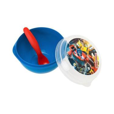 Imagem de Bowl Com Tampa E Colher Transformers Decorado Transformers - PLASVALE