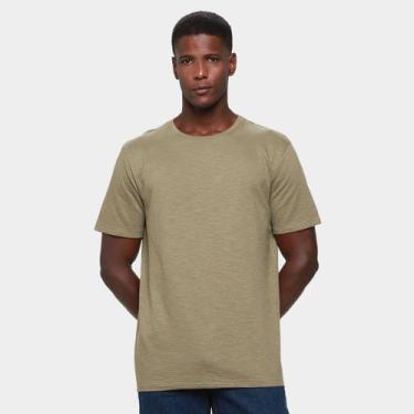 Imagem de Camiseta Hering Casual Masculina, Oliva, GG