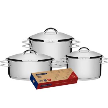 Imagem de Jogo de Panelas Solar e Faqueiro Búzios Tramontina 72 Peças