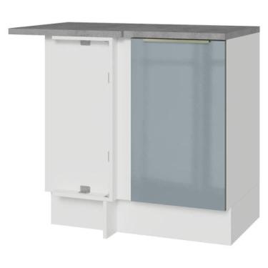 Imagem de Balcão De Canto 1 Porta Branco/cinza Lux Madesa Branco/cinza