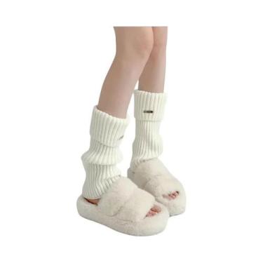 Imagem de Meias Longas De Inverno Femininas De Tricô Estilo Lolita, Aquecedores 