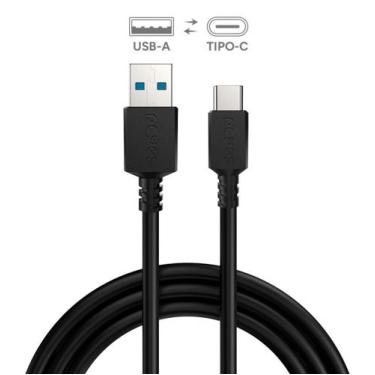 Imagem de Cabo USB a 2.0 Macho P/ USB TIPO-C - Preto - 1 Metro - PUACP-10 - PCYE