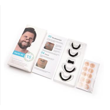 Imagem de Dilatador Nasal Oem Esporte Sono Starter Kit para Melhorar Respiração com Tiras Nasais Magnéticas Preto