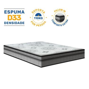Imagem de Colchão de Espuma D33 Pillow In Ortopédico Anjos Ortosleep Casal 138cm