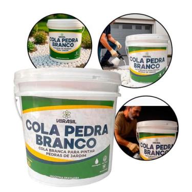 Imagem de Cola Pedra Branco Fixador de Pedras para Jardim 10 Litros Impermeabili