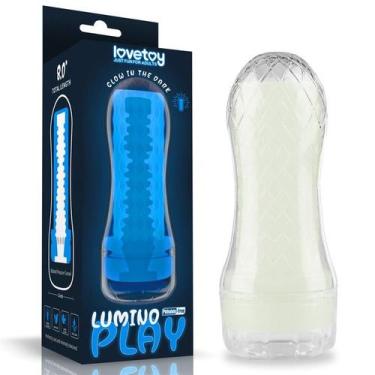 Imagem de Masturbador Masculino Lanterna Brilha no Escuro Lumino Play Ribbed Tra