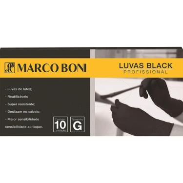 Imagem de Luva Látex Black Tamanho G Caixa com 10 Unidades Reutilizável - Marco 