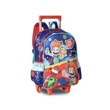 Imagem de Mochila De Rodinhas escolar infantil para criança Gato Galactico - Cli