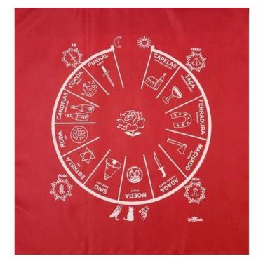 Imagem de Toalha Cigana Para Altar, Taro E Jogos 70x70 Cm Vermelha - Lua Mistica