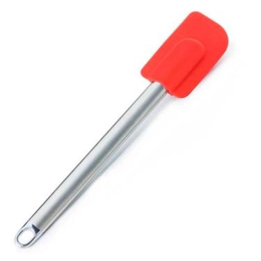 Imagem de Espátula em Silicone Cabo Inox, Vermelho/Prata - Mimo Style