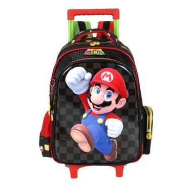 Imagem de Mochila de Rodinhas Infantil Super Mario Bros By Up4you, Único, Preto