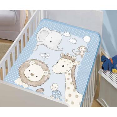 Imagem de Cobertor Bebê Le Petit Bichos ZOO Azul/CD Colibri