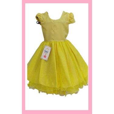 Imagem de Vestido Infantil Festa Amarelo - Lig Lig, Amarelo, 3 anos