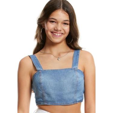Imagem de Top Jeans Alças Infantil Poah Noah, 16, Jeans