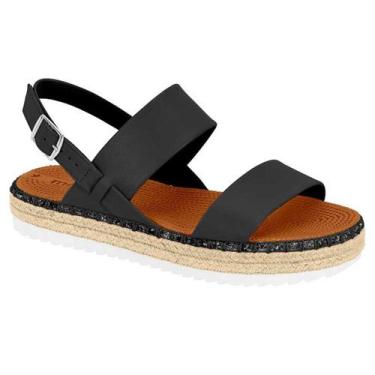 Imagem de Sandália Feminina Moleca Napa Turim Plataforma, Preto, 35