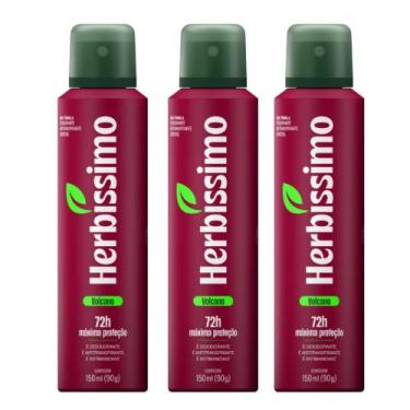 Imagem de Kit 3 Desodorante Aerossol Herbíssimo Volcano 150 Ml - Dana