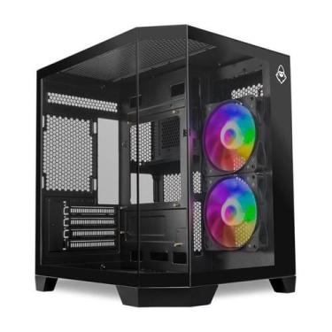 Imagem de Gabinete Gamer Mancer CV700B 2 Fans Mini Tower Lateral De Vidro S/Font