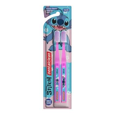 Imagem de Escova Dental Juvenil Stitch Leve 2 Macia Dentalclean Rosa